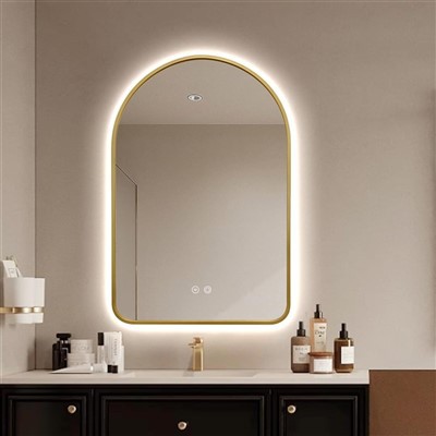 Mirall de bany LED d'or